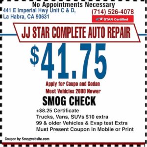 Smog Check Coupon La Habra